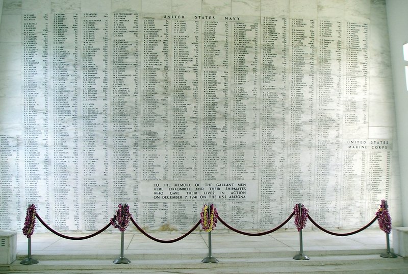 Lista marynarzy - ktorzy zgineli w ataku na Pearl Harbor 7 X