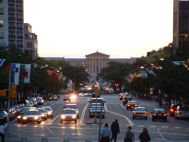 Ulica z flagami wszystkich narodów w Filadelfii